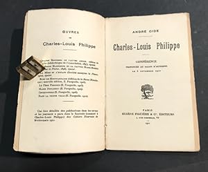 Charles-Louis Philippe. Conférence prononcée au Salon d'Automne le 5 novembre 1910.