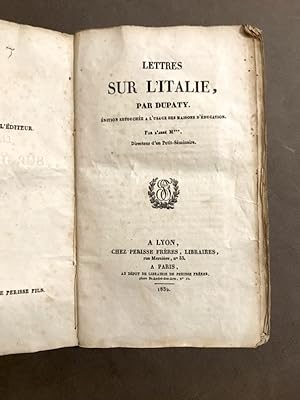 Lettres sur l'Italie. Edition retouchée à l'usage des maisons d'éducation.