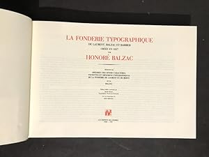 [Catalogue]. La Fonderie typographique de Laurent, Balzac et Barbier créée en 1827 par Honoré de ...