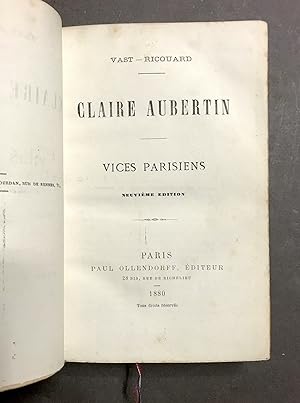 Claire Aubertin. Vices parisiens. Neuvième édition.