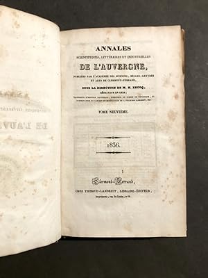 [Périodique]. Annales scientifiques, littéraires et industrielles de l'Auvergne, publiées. sous l...