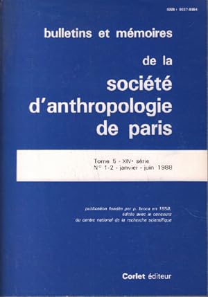 Bulletins et mémoires de la société d'anthropologie de paris / tome 5 XIV série
