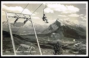 Banff Chair Lift; Real Photo Postcard