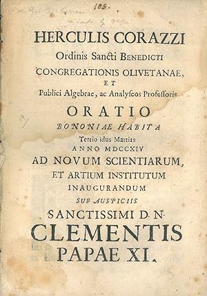 Hercules Corazzi ordinis Sancti Benedicti congregationis olivetanae et publici algebrae, ac analy...