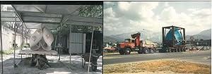 6 fotografie originali a colori relative al trasporto di una "Scultura in granito sardo (Ghiandon...