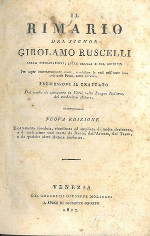 Il rimario del signor Girolamo Ruscelli