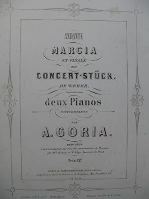 WEBER Andante Marcia et Finale Concert-Stück 2 Pianos 4 mains 1854