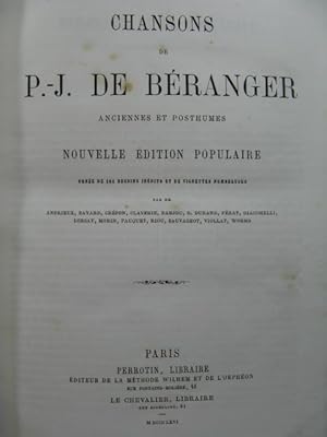 BÉRANGER Pierre-Jean de Chansons Anciennes et Posthumes 1866