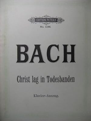 BACH J. S. Christ lag in Todesbanden Chant Piano