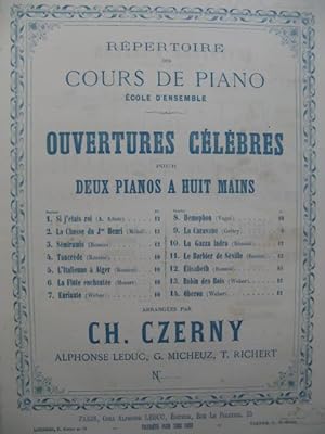 WEBER Obéron Ouverture 2 Pianos 8 mains 1848