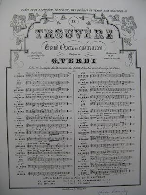 VERDI Giuseppe Le Trouvère No 13 Chant Piano ca1860