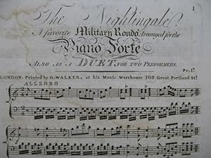 The Nightingale Military Rondo Piano 4 mains XIXe