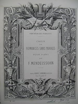 MENDELSSOHN Doux Souvenir Piano XIXe