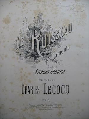 LECOCQ Charles Le Ruisseau Dédicace Chant Piano ca1885