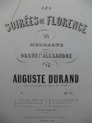 DURAND Auguste Les Echos de Fiesole Orgue XIXe