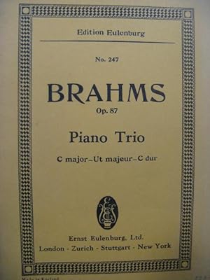BRAHMS Johannes Trio op 87 Piano Violon Violoncelle
