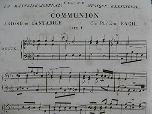 BACH C. P. E. Communion Orgue XIXe