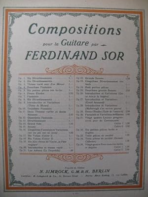 SOR Ferdinand Fantaisie No 2 op 4 Guitare