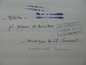 CRUSSARD Claude Mélodie Chant Piano manuscrit 1934