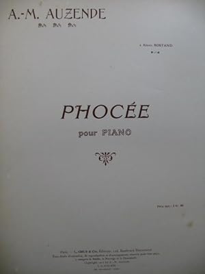 AUZENDE Ange-Marie Phocée Dédicace Piano 1912