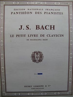 BACH J. S. Le Petit Livre de Clavecin de Magdalena Bach Piano