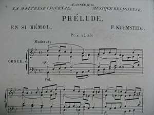 KUHMSTEDT F. Prélude Orgue XIXe