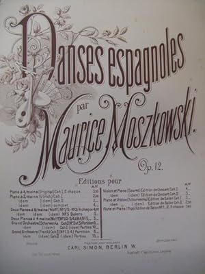 MOSZKOWSKI Maurice Danse Espagnole No 1 2 Pianos 4 mains XIXe