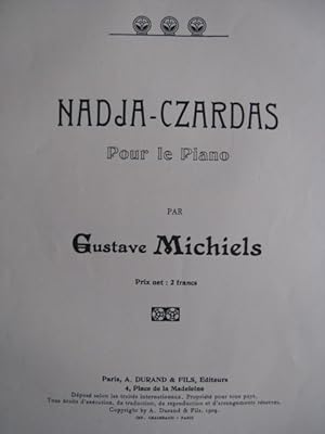 MICHIELS Gustave Nadja-Czardas Piano