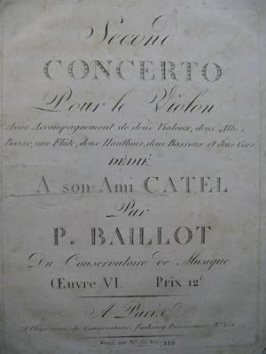 BAILLOT Pierre 2e Concerto Violon Orchestre ca1805