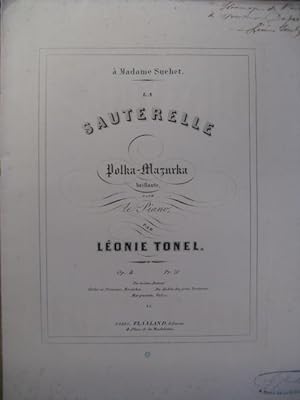 TONEL Léonie La Sauterelle Dédicace Piano 1854