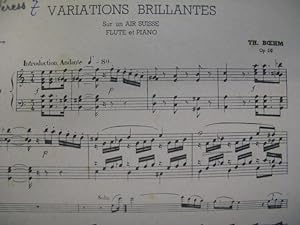BOEHM Th. Variations Brillantes Flute Piano 1930