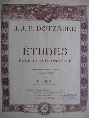 DOTZAUER J. J. F. Etudes faciles Violoncelle 1915