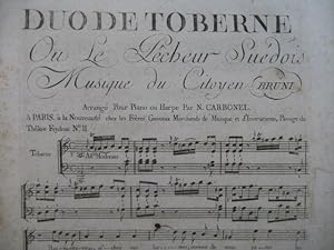 BRUNI Duo de Toberne Chant Harpe ou Piano ca1793