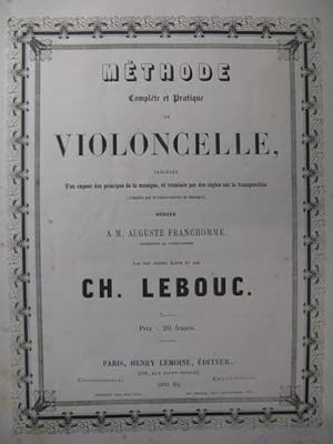 LEBOUC Charles Méthode de Violoncelle ca1868