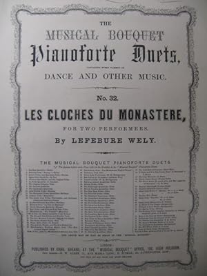 LEFÉBURE-WÉLY Les Cloches du Monastère Piano 4 mains XIXe