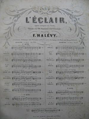 HALÉVY F. L'Eclair No 11 Romance Chant Piano XIXe