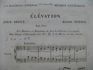 DURAND Auguste Élévation Orgue XIXe