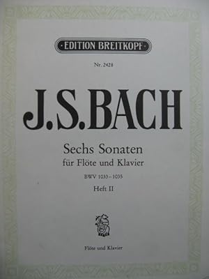 BACH J. S. Sechs Sonaten Band II Piano Flute