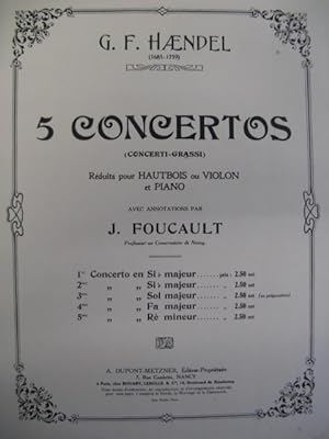 HAENDEL G. F. Concerto No 4 Hautbois Piano