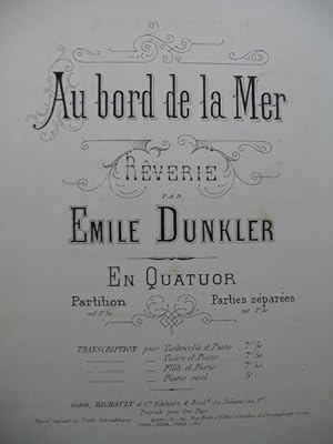 DUNKLER Emile Au bord de la Mer Piano Alto XIXe