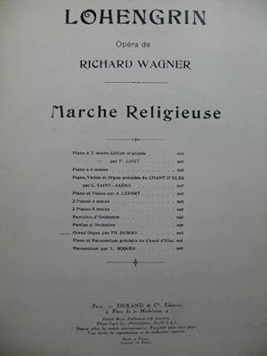 WAGNER Richard Marche Religieuse Th. Dubois Orgue 1949