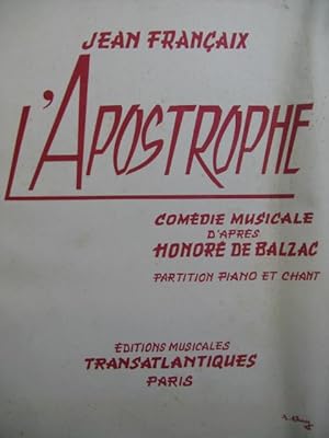 FRANÇAIX Jean L'Apostrophe Chant Piano 1958