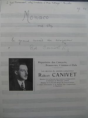 CANIVET Robert Monaco One Step Manuscrit Accordéon Piano