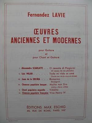 Vive Henry IV Chanson Française Chant Guitare