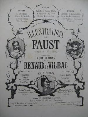 DE VILBAC Renaud Illustrations de Faust Gounod 1ère Suite Piano 4 mains ca1860