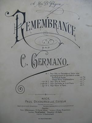 GERMANO Carlo Remembrance Dédicace Orchestre ca1905