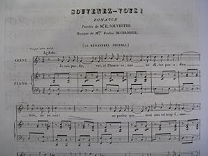 DUCHAMBGE Pauline Souvenez-vous Piano Chant 1834