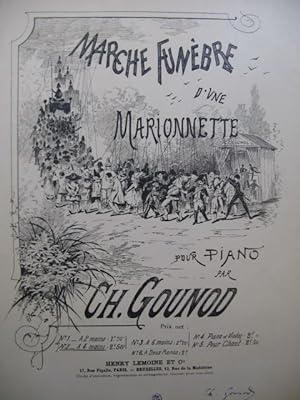 GOUNOD Charles Marche Funèbre d'une Marionnette Piano 4 mains XIXe