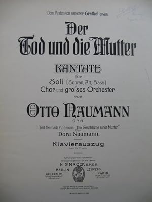 NAUMANN Otto Der Tod und die Mutter Chant Piano 1907