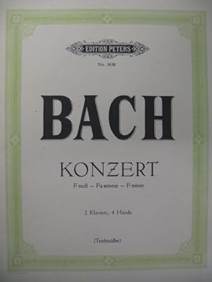 BACH J. S. Konzert f moll Piano 4 mains